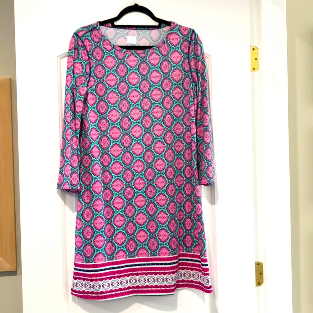 Cabanalife pink and green pull over dress!